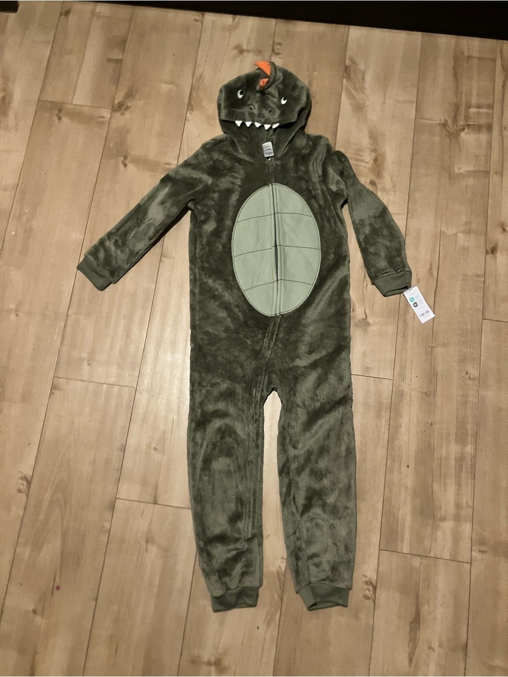 Carter's Olive Green Plush Dinosaur One-Piece